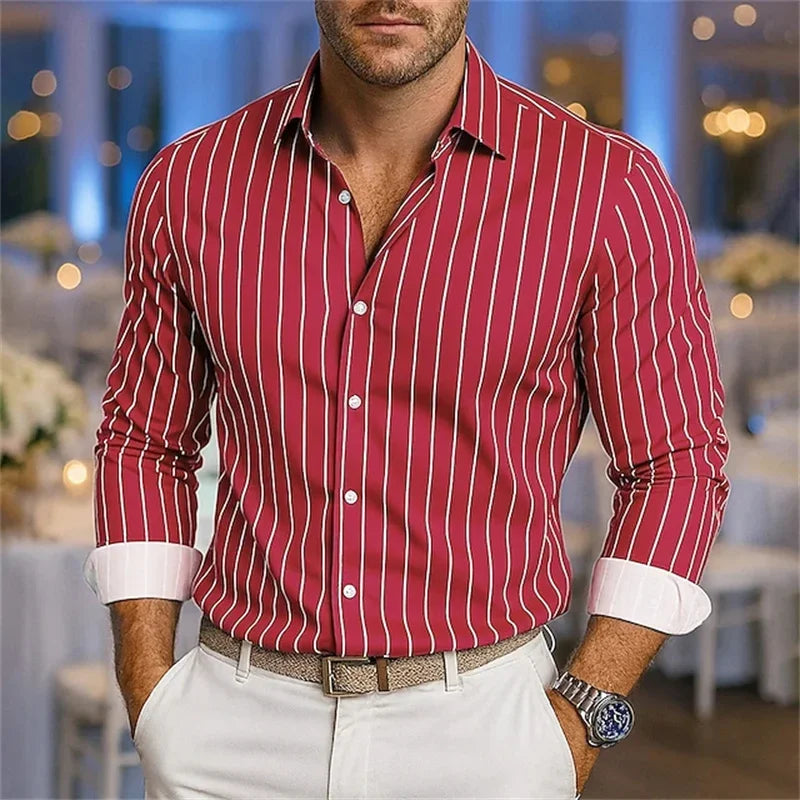 Striped Silk Wedding Shirt