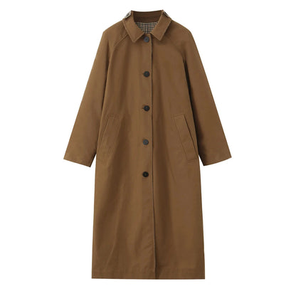 Reversible Plaid Trench Coat