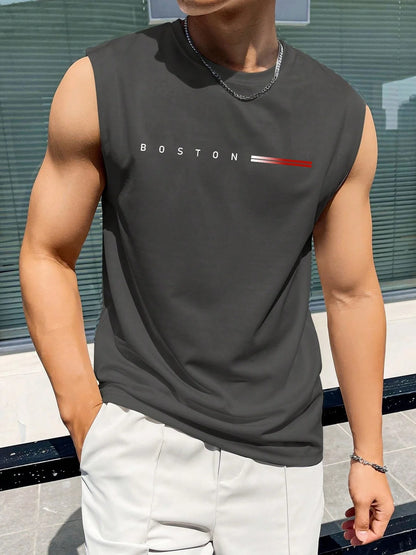 Cotton Round-Neck Sleeveless Vest