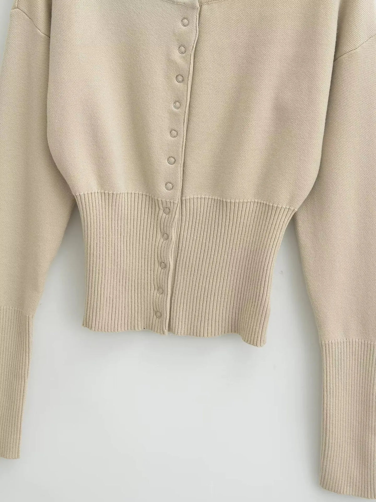 Ribbed Cropped Knit Cardigan