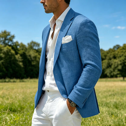 Linen Notch-Lapel Slim Sport Coat
