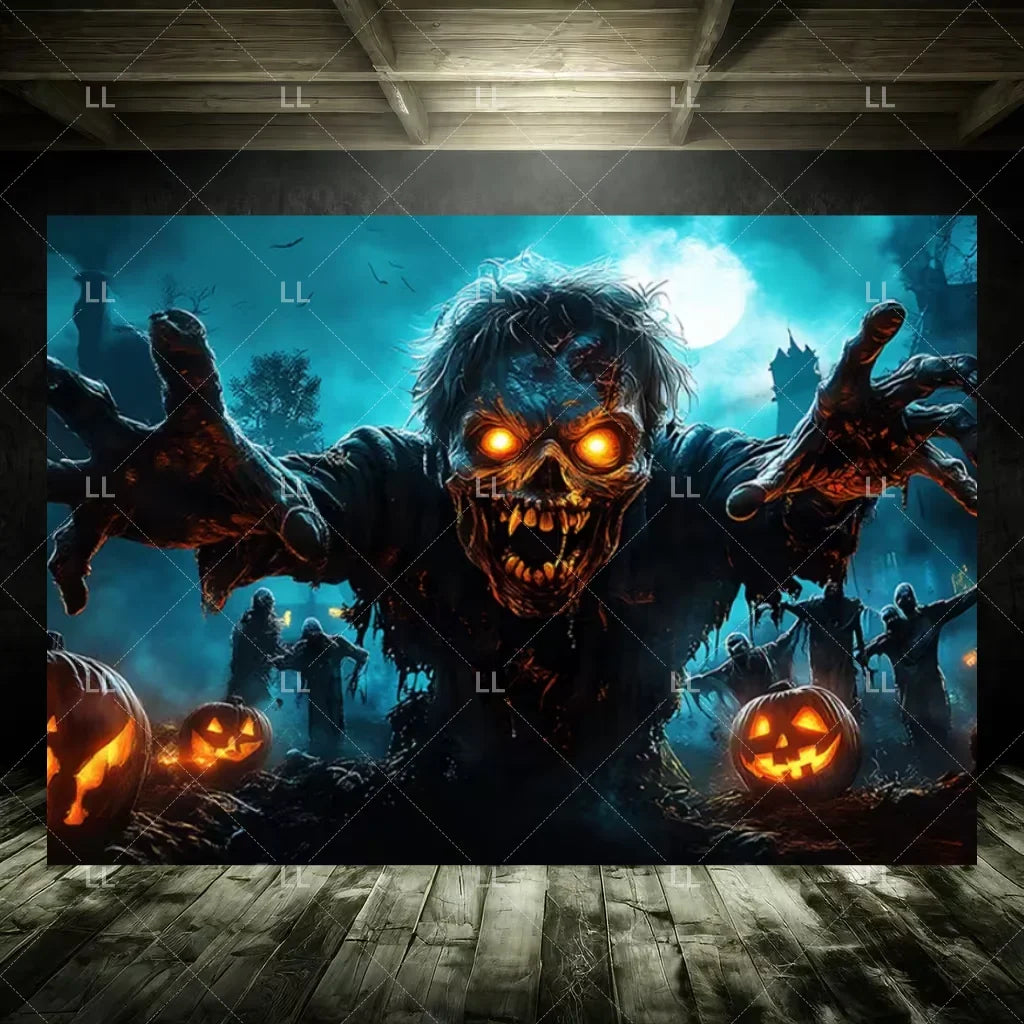 Zombie Explosion Halloween Photography Backdrop