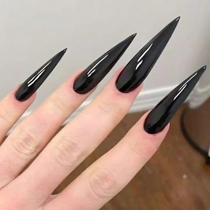 Almond Red Press Nails