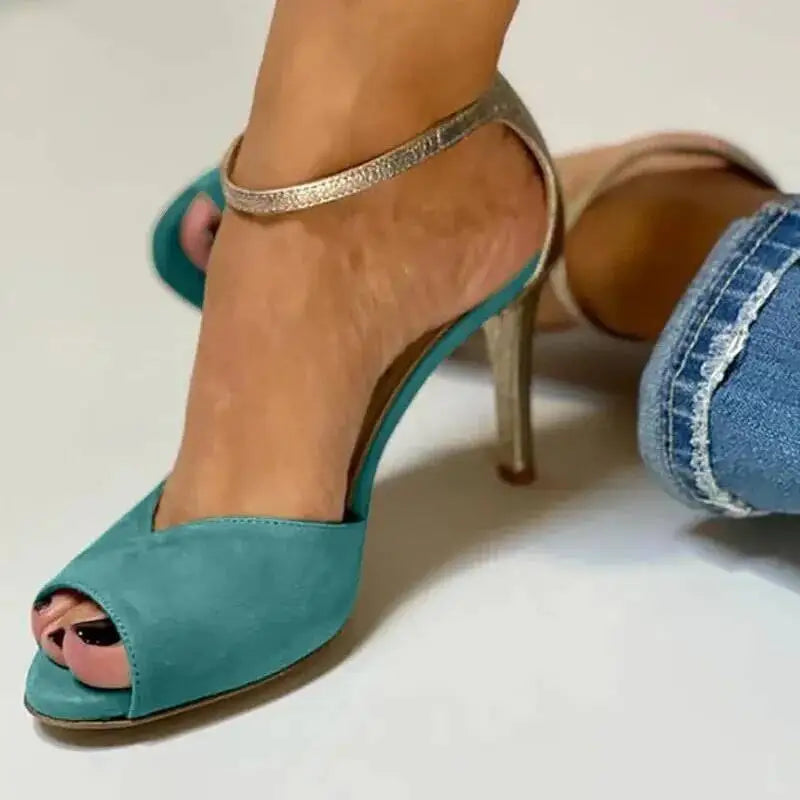 Chain Peep Toe Office Heels