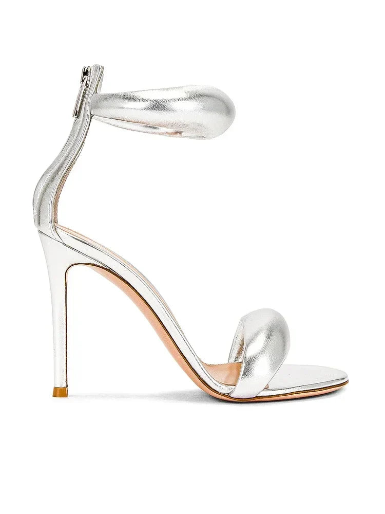 Gold Slim Heel Sandals