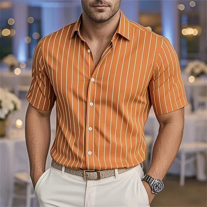 Striped Silk Party Shirt