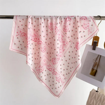 Pink Star Print Square Scarf