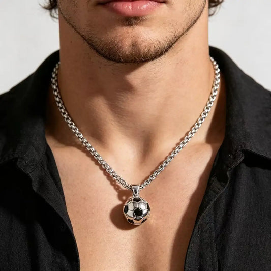 Stainless Steel Football Pendant