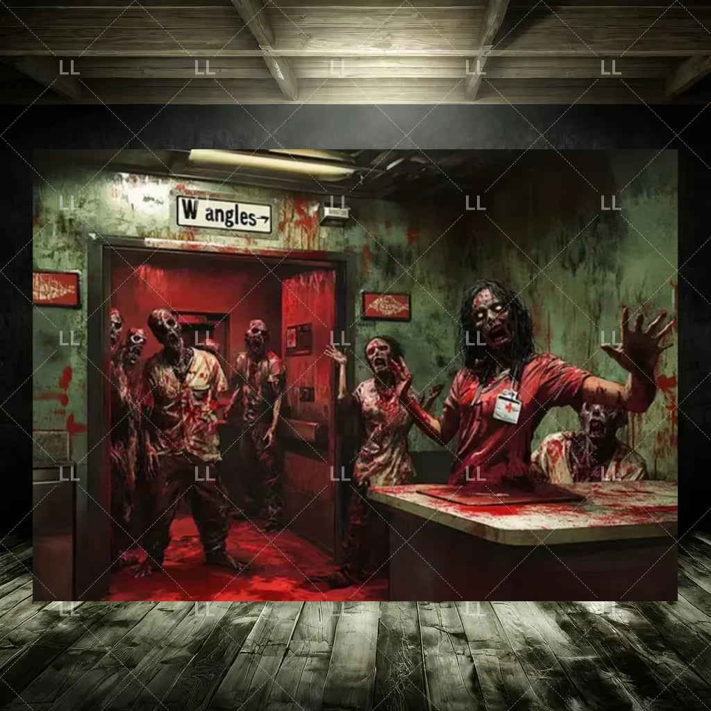 Zombie Explosion Halloween Photography Backdrop