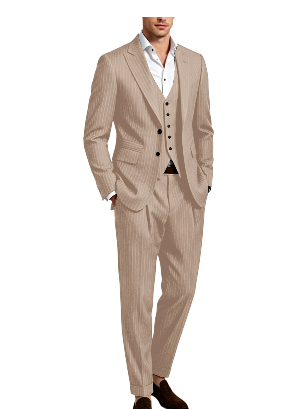 Pinstripe Three-Piece Formal Tuxedo