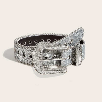 Rhinestone PU Belt