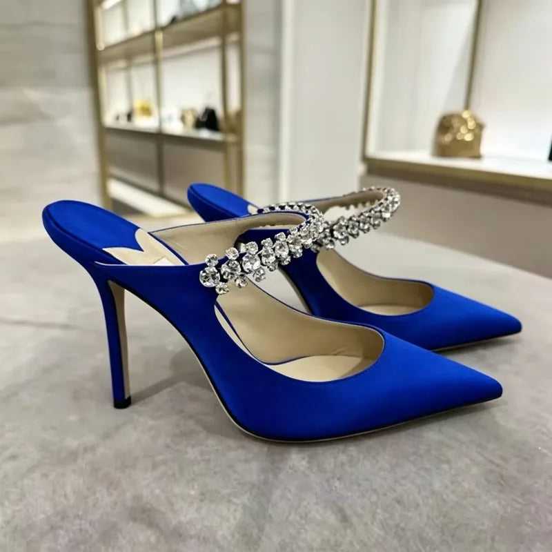 Silk Beaded Mule Sandals