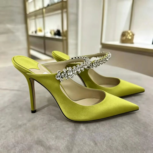 Silk Beaded Mule Sandals