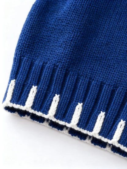 Blue Bow Knit Sweater