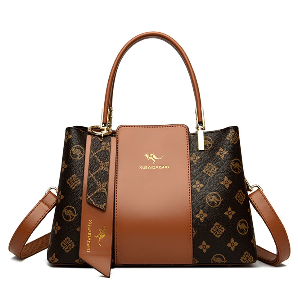 Printed Leather Shoulder Bag