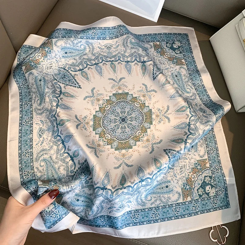 Paisley Print Satin Neck Scarf