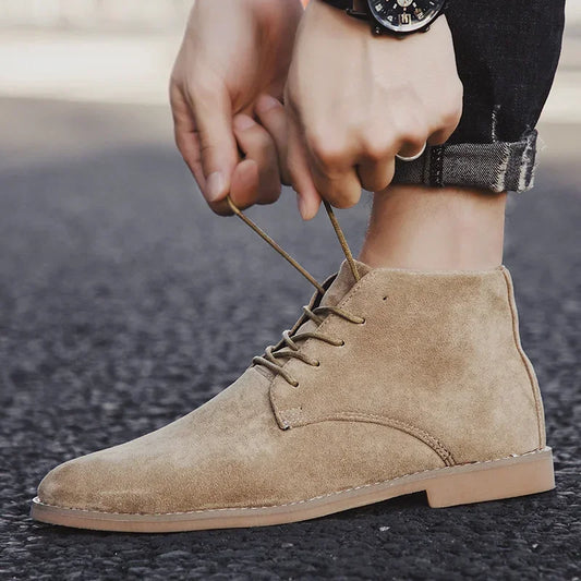 Brown Suede Leather Chelsea Boots