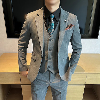 Groomsmen Three-Piece Suit Ensemble