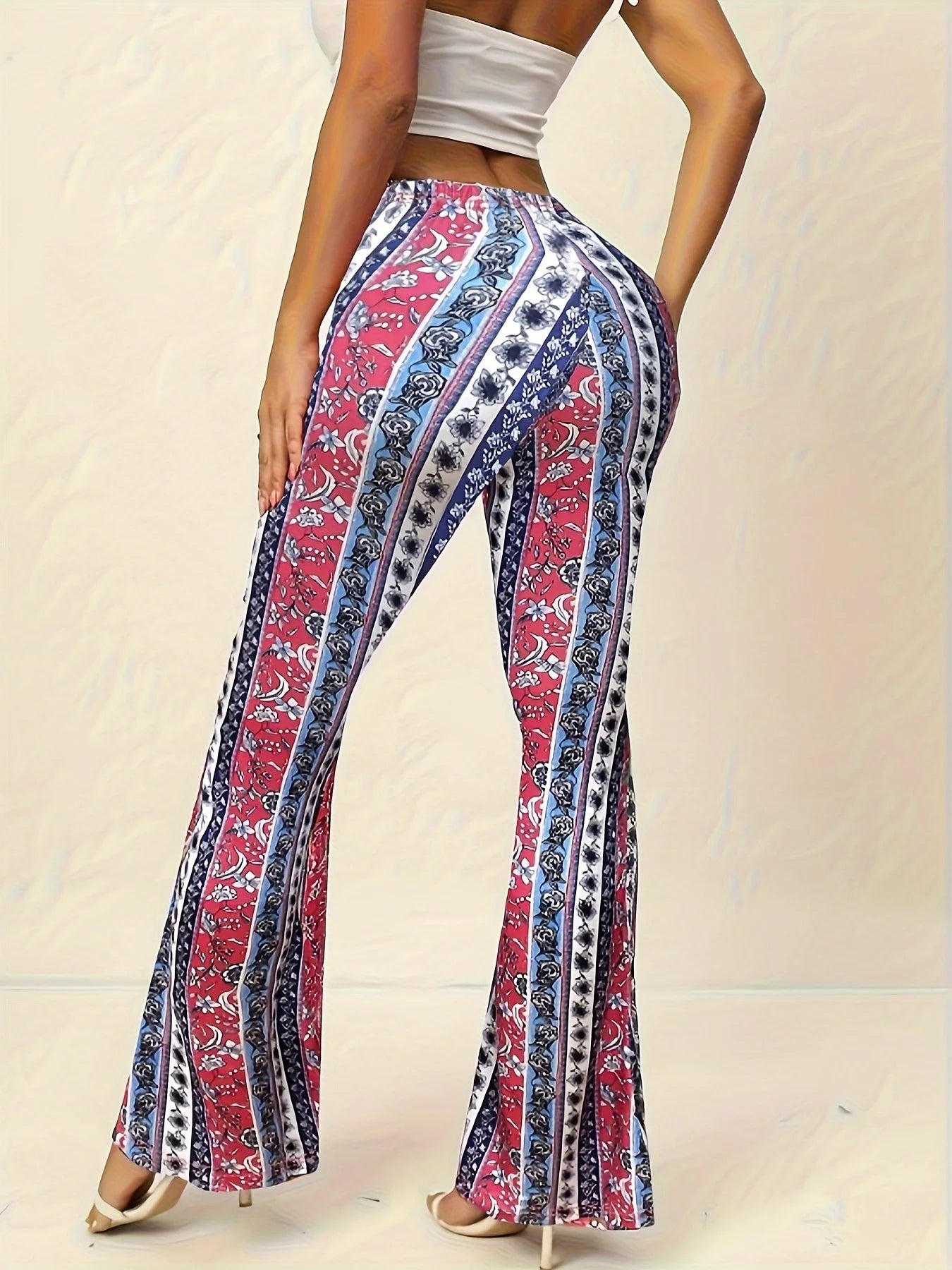 Floral Print Flared Leggings