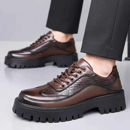 Brown Leather Retro Shoes