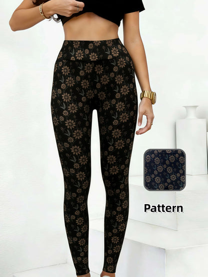 Daisy Print Cropped Leggings