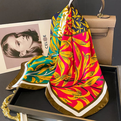 Leopard Print Satin Headscarf