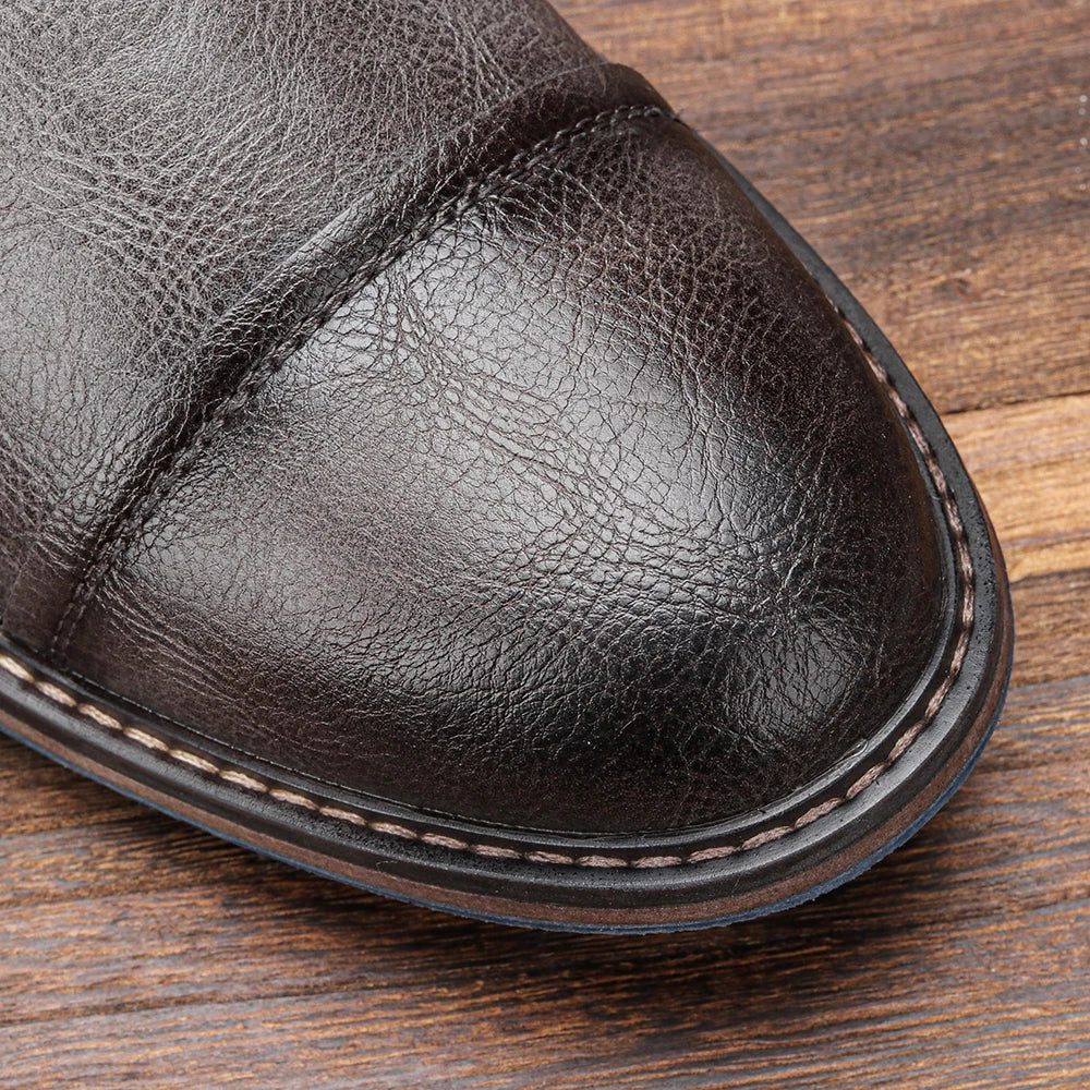 Leather Zip Ankle Boots