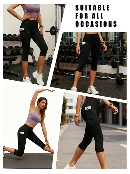 High Waist Pocket Capris