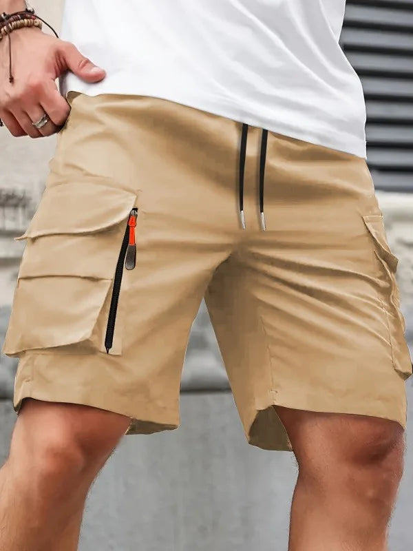 Multi-Pocket Overalls Cargo Shorts