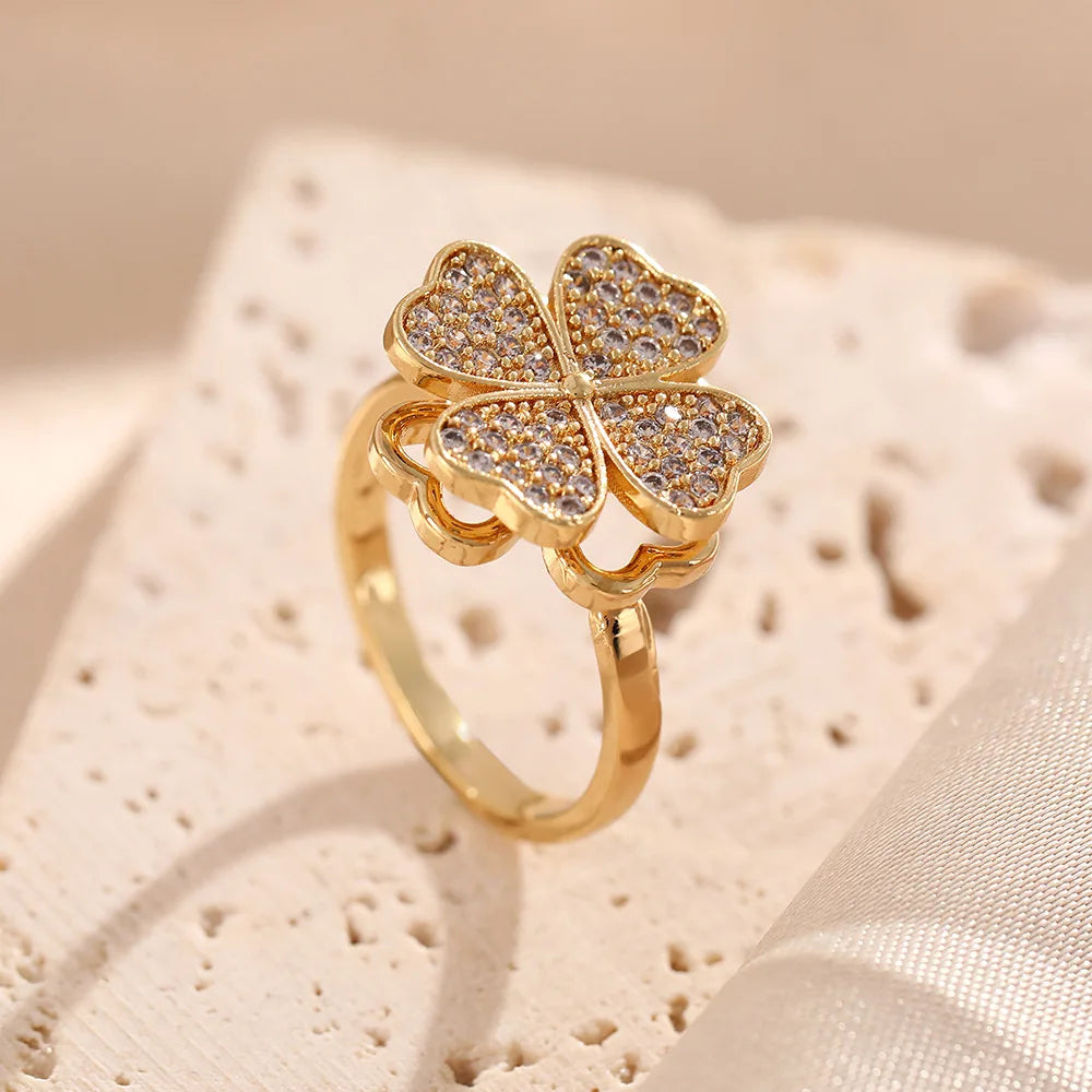 Four Leaf Clover Anxiety Ring