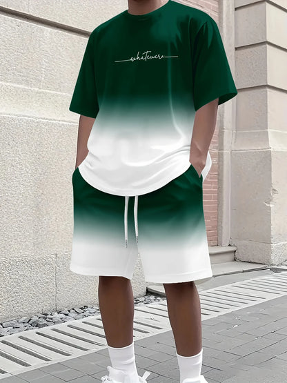 Casual T-Shirt Drawstring Shorts Set