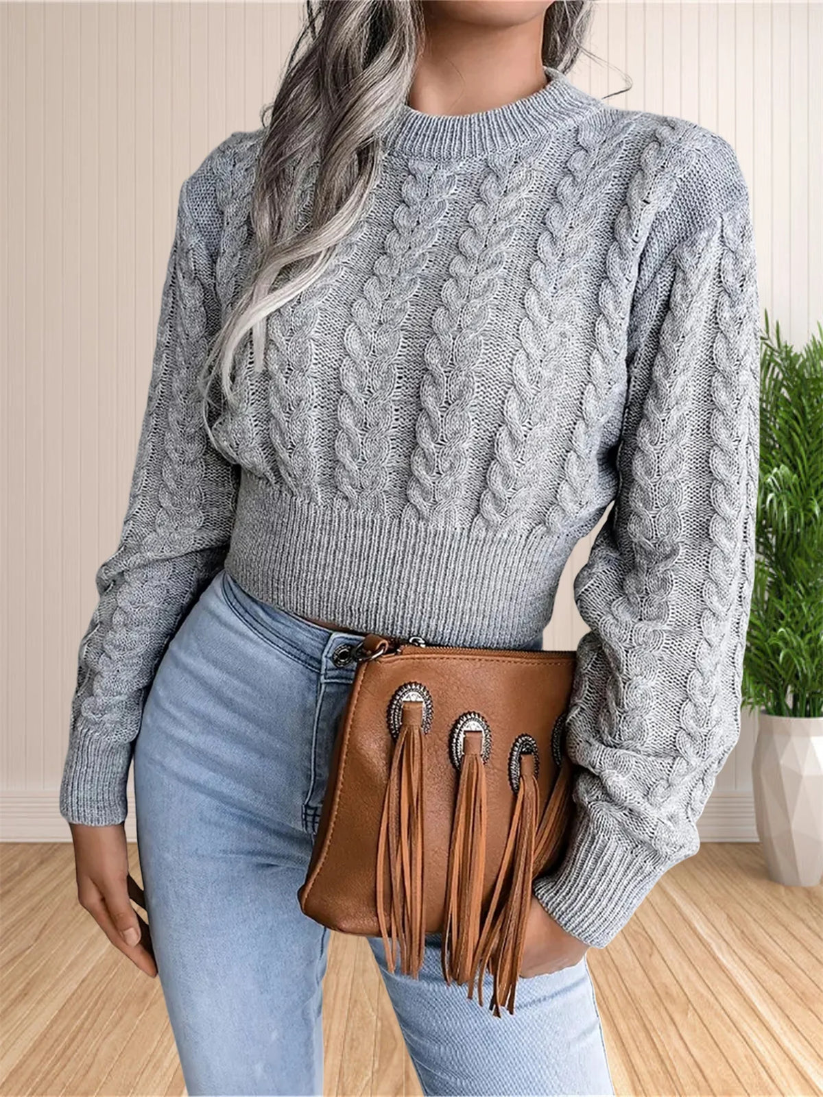 Raglan Sleeve Knit Sweater