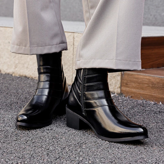Black Leather Chelsea Boots