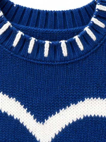 Blue Bow Knit Sweater