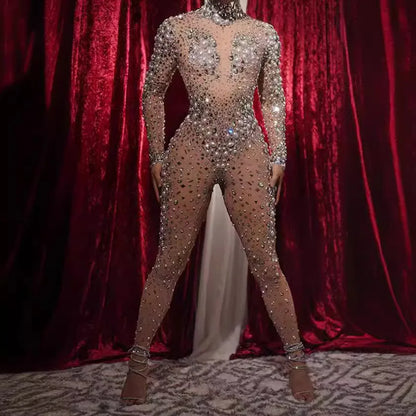 Shiny Pearl Slim Jumpsuit