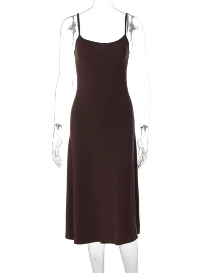 Backless Viscose Slip Dress
