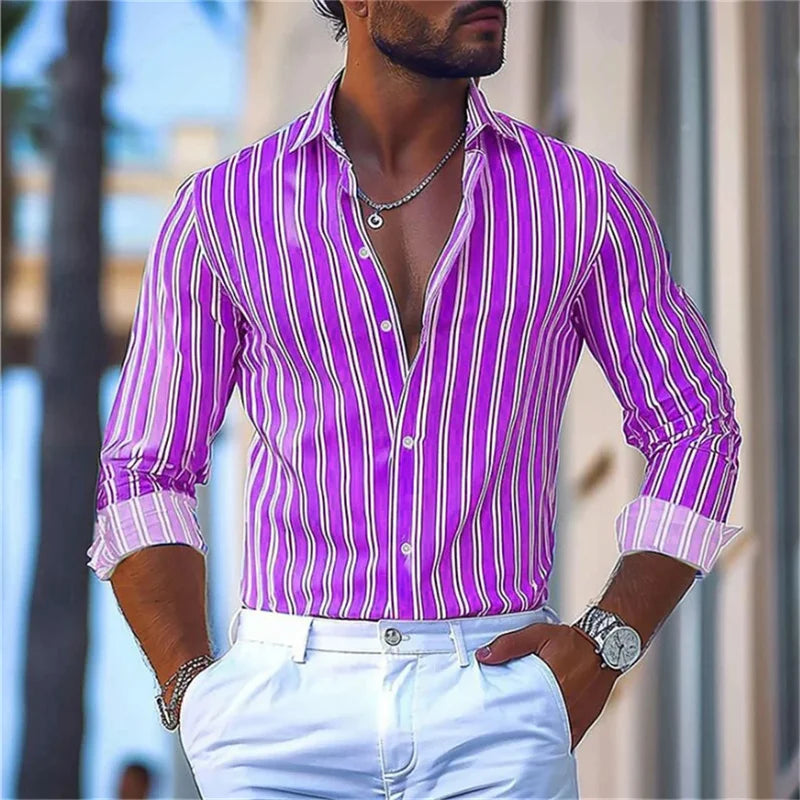 3D Print Casual Stretch Shirt