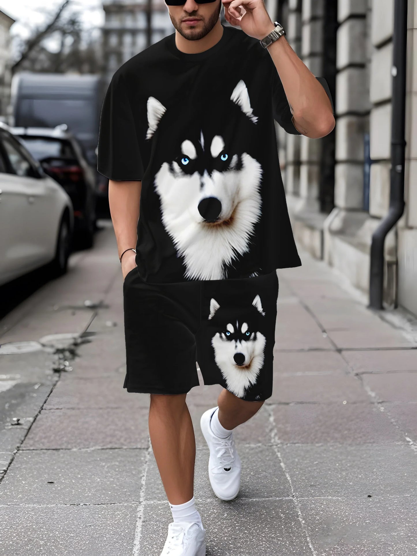 Graffiti Print Loose Sports Set