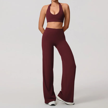 Hearuisavy Backless Halter Yoga Set