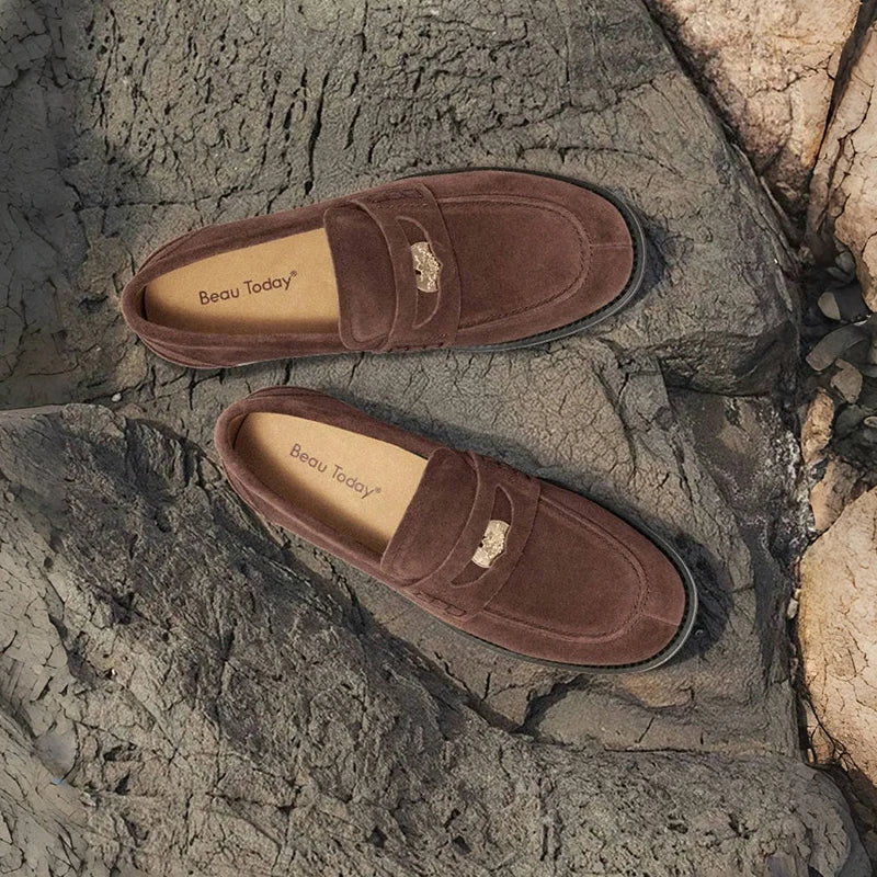 Cow Suede Penny Loafers