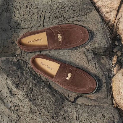 Cow Suede Penny Loafers