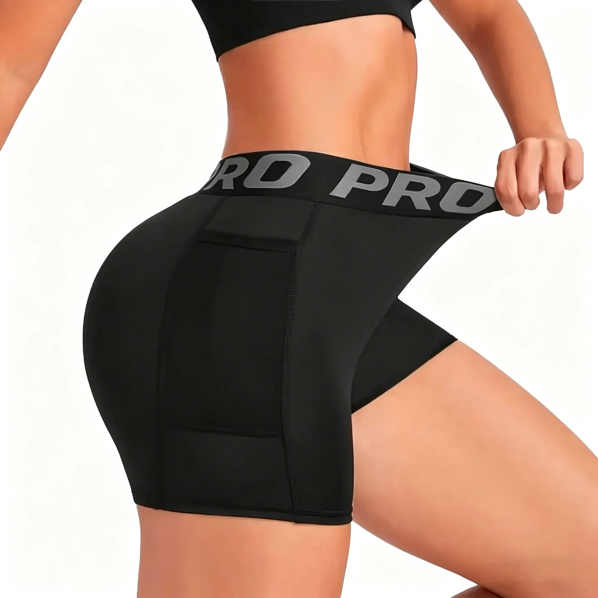 Letter Waistband Sports Shorts