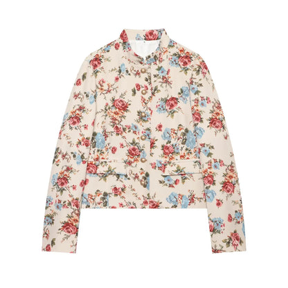 Printed Round Neck Jacket