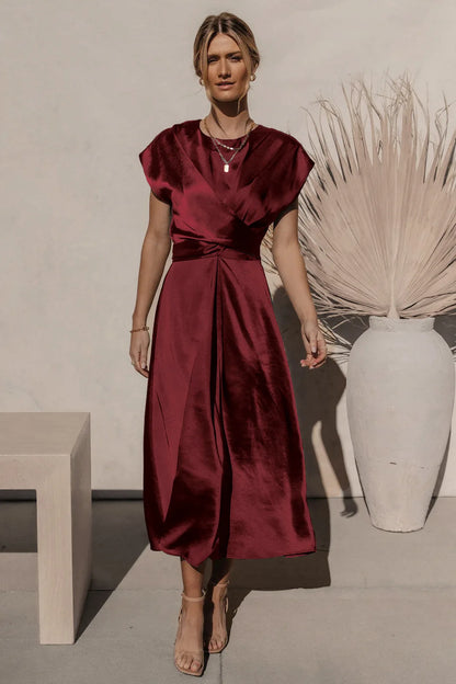 Satin Sash Evening Dress
