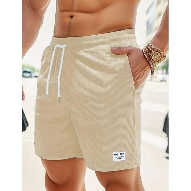 Corduroy Striped Textured Casual Shorts