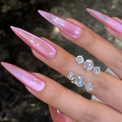 Almond Red Press Nails