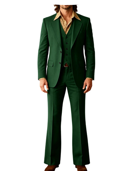 Retro Bell-Bottom Three-Piece Suit