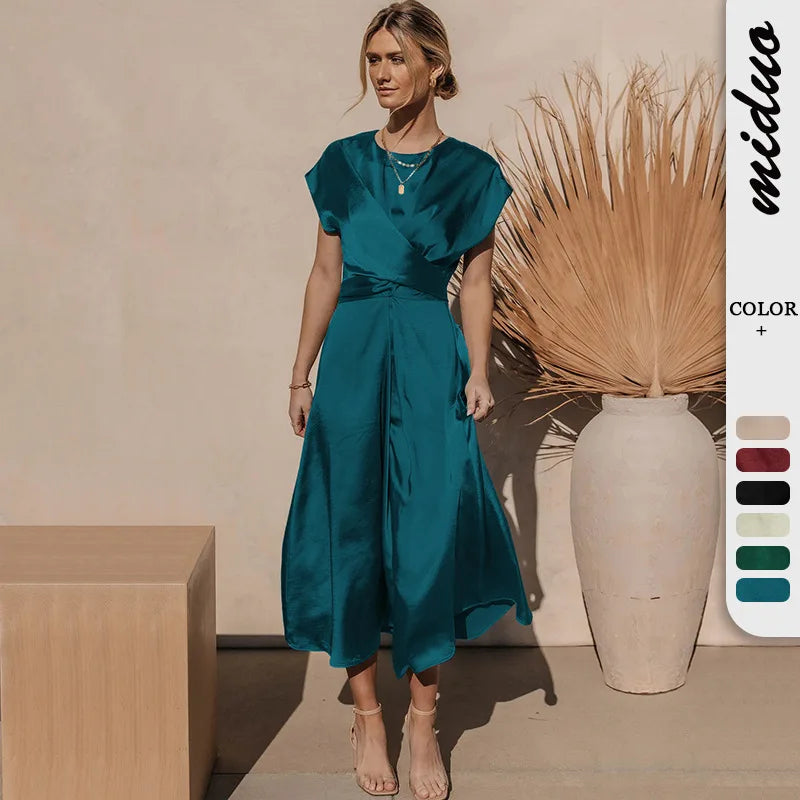 Satin Sash Evening Dress