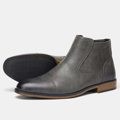 Leather Ankle Square Boots