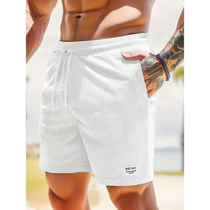 Corduroy Striped Textured Casual Shorts